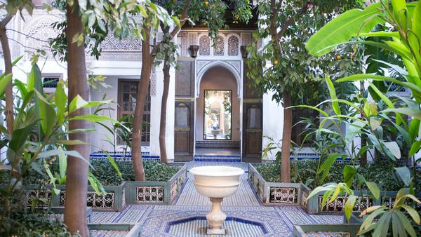 Der berühmte Garten Palais de la Bahia in Marrakesch