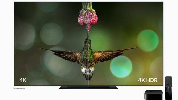 Mit dieser Aufnahme will Apple den Unterschied zwischen normalem 4K (links) und 4K HDR verdeutlichen