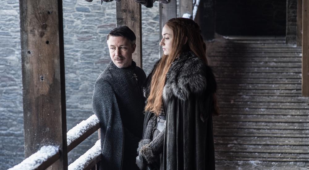 Kleinfinger (Aidan Gillen) hat das letzte Mal versucht, Sansa (Sophie Turner) zu manipulieren.