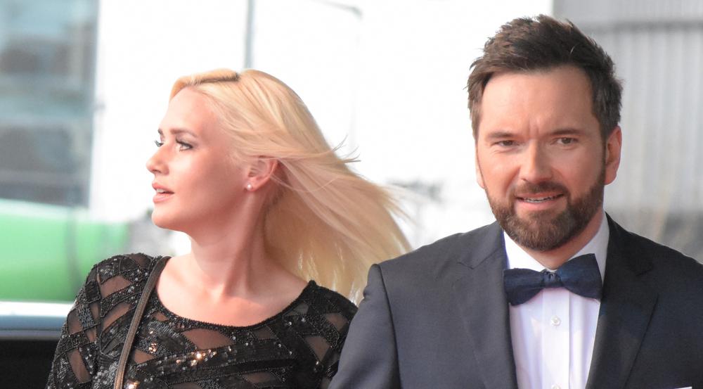 Sarah Knappik und Ingo Nommsen im April vor einer Preisverleihung in Frankfurt am Main