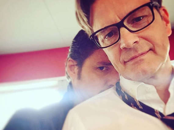 Colin Firth am Set von